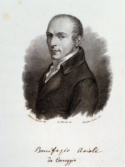 Portrait of Italian composer Bonifazio Asioli (Engraving. 19th century) بواسطة فنان غير معروف