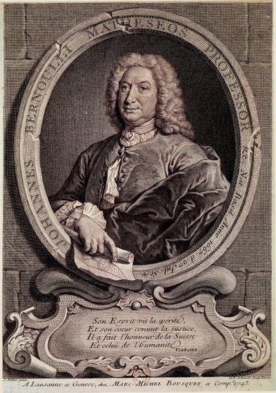 صورة جان برنولي (يوهان برنولي) (1667-1748) عالم رياضيات وفيزيائي سويسري نقش القرن الثامن عشر - صورة يوهان (جان أو جون) برنولي ، عالم رياضيات وفيزيائي سويسري. نقش بواسطة فنان غير معروف