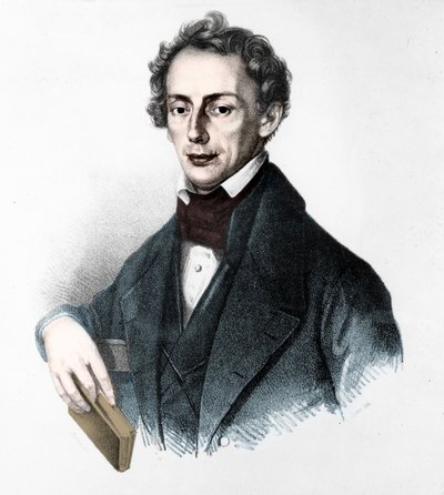 صورة يوهان كريستيان دوبلر (1803-1853). عالم فيزياء نمساوي. نقش القرن التاسع عشر. بواسطة فنان غير معروف
