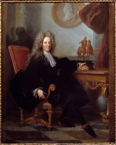 صورة لجول هاردوين مانسارت (1646-1708) المهندس والمشرف على مباني لوحة الملك لويس الرابع عشر المجهولة. 1700 باريس ، الفنون الزخرفية بواسطة فنان غير معروف