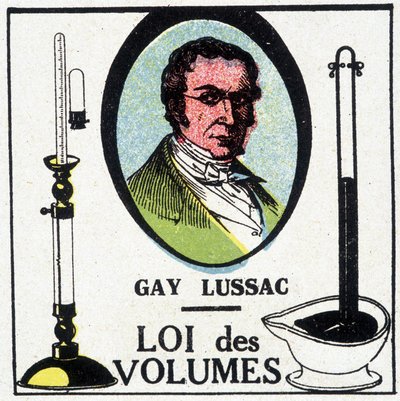 صورة لويس جوزيف جاي لوساك (لويس جوزيف جاي لوساك) (1778-1818) ، الفيزيائي والكيميائي الفرنسي ، ممثلة بقانون المجلدات. بواسطة فنان غير معروف