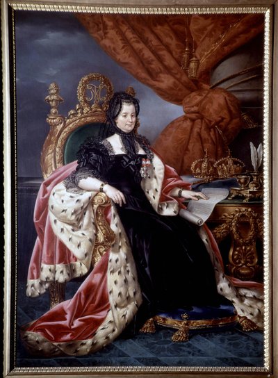 صورة لماري تيريز من النمسا (1717-1780) ، ملكة المجر ، في بدلة حداد ، بعد عام 1765 - لوحة القرن الثامن عشر بواسطة فنان غير معروف