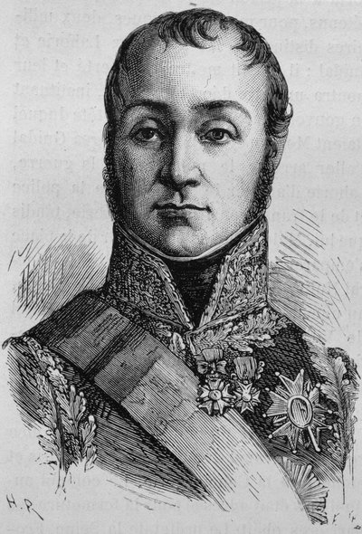 صورة لنيكولا أودينوت ، دوق ريجيو (1767 - 1847). نقش نهاية القرن التاسع عشر في "هيستوار دو فرانس" له. مارتن. بواسطة فنان غير معروف