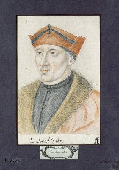 صورة لفيليب دي شابوت (1492-1543) ، أميرال فرنسا ، مجهول. أقلام رصاص ملونة على ورق ، مقاس: 28 × 19 ، 1530 ، متحف الإرميتاج ، سانت بطرسبرغ بواسطة فنان غير معروف