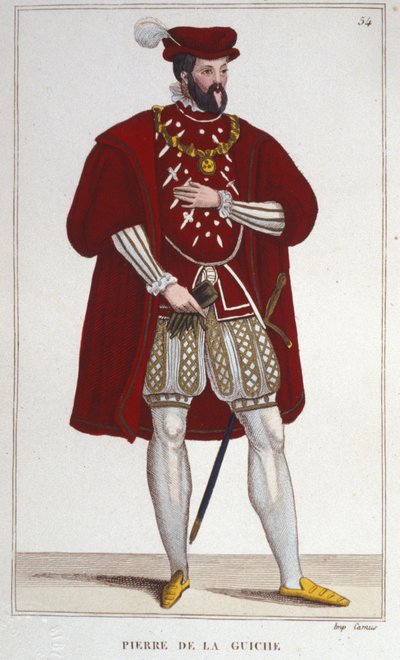 صورة لبيير دي لا غيش (1464-1544) (فارس ، مستشار وحارس الملك ، مأمور أوتون وماكون ، السفير. لورد غيش وشومون) نقش عام 1830 بواسطة فنان غير معروف