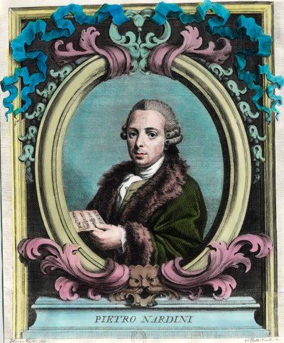 صورة لبيترو نارديني (1722 - 1793) ، عازف الكمان والملحن الإيطالي. نقش القرن الثامن عشر. مجموعة خاصة. بواسطة فنان غير معروف