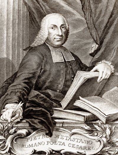 صورة لبيترو تراباسي ، تُدعى Pietro Metastasio (Metastase) (1698-1782) الشاعر الإيطالي وكاتب النصوص بواسطة فنان غير معروف