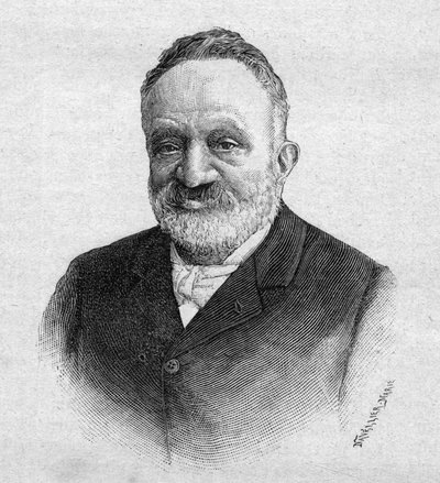 صورة ويلفريد دي فونفييل 1824-1914 الصحفي والطيران الفرنسي - نقش 1893 بواسطة فنان غير معروف