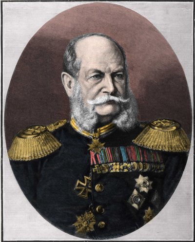 صورة وليام الأول (1797-1888) ، ملك بروسيا وإمبراطور ألمانيا. نقش من نهاية القرن التاسع عشر. بواسطة فنان غير معروف