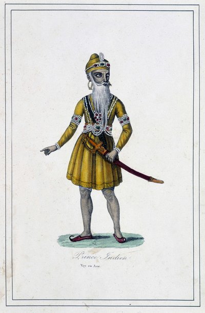 Portrait of an Indian Prince in traditional habit - in “Les peuples de la terre”” by Abbe Paul Jonhanneaud, Librairie des Bons livres بواسطة فنان غير معروف