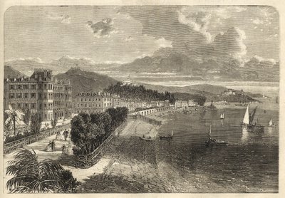 بروميناد ديزونغليه في نيس عام 1866 - منتزه ديزونغليه عام 1866 - نقش بواسطة فنان غير معروف