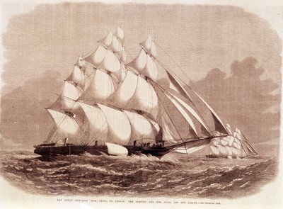 قم بالترتيب بين كليبرز أرييل وتيبينج في عام 1866. بواسطة فنان غير معروف