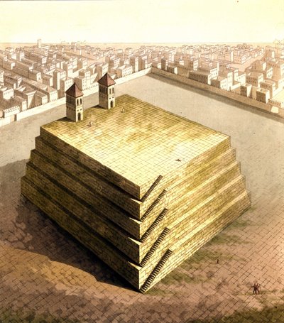 تمثيل تينوختيتلان ، عاصمة الأزتك السابقة التي أسقطها هرنان (أو هيرناندو) كورتيس أو فرناند كورتيز (1485-1547) عام 1521. رسم. القرن ال 18. بواسطة فنان غير معروف