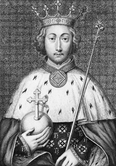 ريتشارد الثاني. (1367-1400) ملك إنجلترا. نقش القرن الثامن عشر بواسطة فنان غير معروف