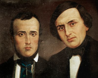 Risorgimento: صورة الأخوين أتيليو بانديرا (1810-1844) وإميليو بانديرا (1819-1844). لوحة مجهولة. القرن التاسع عشر روما ، معهد Risorgimento للتاريخ بواسطة فنان غير معروف