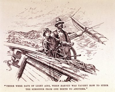 روديارد كيبلينج: "Captains courageous" ، نيويورك 1899 (نقش) بواسطة فنان غير معروف