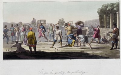 الألعاب الروسية من Gorodky و pristinsky وغيرها من المشتتات ، روسيا. في "الزي القديم والحديث" "1819-1820 من قبل Ferrario. بواسطة فنان غير معروف