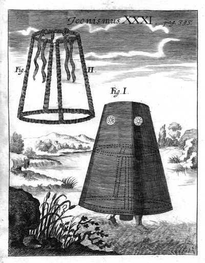 تخيل سكانفاندر اليسوعي غاسبار شوت (أو كاسبار شوتي) عام 1664. بواسطة فنان غير معروف