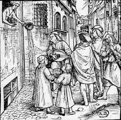 Serenade estudiantine (musicians), Bale, circa 1500 - engraving, Bibl. بواسطة فنان غير معروف