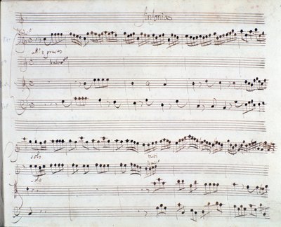 صفحة الموسيقى ورقة لتتويج داريوس جوزيبي ألدروفانديني (1703) بواسطة فنان غير معروف