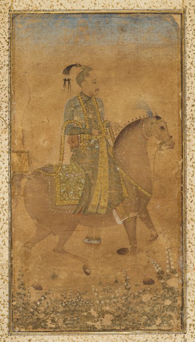 سلطان عبد الله قطب شاه (1614-1674) على ظهور الخيل بواسطة فنان غير معروف