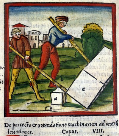 رافعة أرشميد (287 ق.م - 212 ق.م) في دي أتشركتورا دي فيتروفا. 1630. تريفولزيانا ، ميلان. بواسطة فنان غير معروف