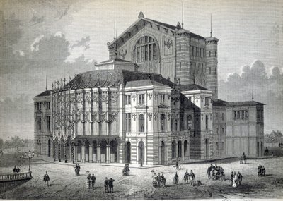 تم بناء مسرح بايرويت النموذجي بمبادرة من ريتشارد فاغنر وافتتح عام 1876 بواسطة فنان غير معروف