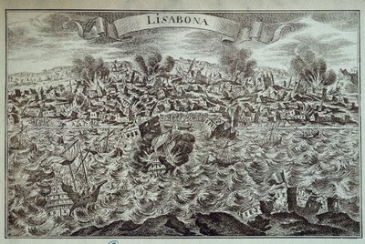 زلزال لشبونة عام 1755. بواسطة فنان غير معروف