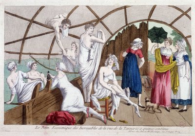 الحمام الاقتصادي المذهل (15 سنتًا) ، شارع de la tannerie ، أوائل القرن التاسع عشر ، Carnavalet. بواسطة فنان غير معروف