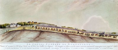 قافلة الجنازة من بونابرت إلى سانت هيلين. 1821. بواسطة فنان غير معروف
