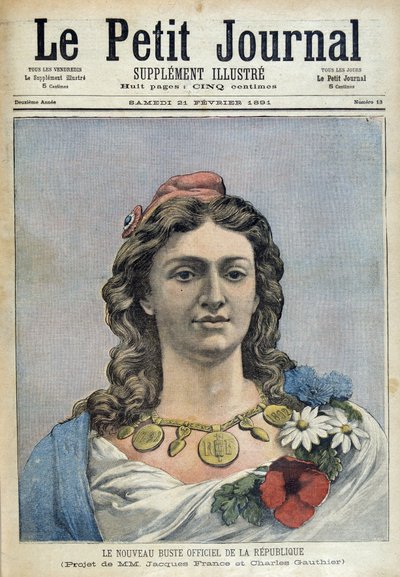 تمثال نصفي رسمي جديد للجمهورية (ماريان) - في "" Le Petite Journal "" بتاريخ 21/02/1891 بواسطة فنان غير معروف