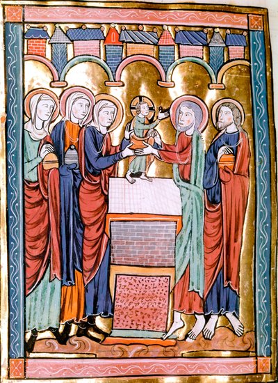 العرض التقديمي في المعبد المصغر مأخوذ من "" Liber Psalmorum Cum Calendario "" أو "Psaltier à l