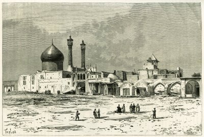 The tomb of Fatma at Koum, etched by Taylor, after a photograph, to illustrate the story “” Persia, Chaldee and Susiane”” in 1881-82, by Jane Dieulafoy (nee Magre بواسطة فنان غير معروف