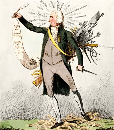 توماس باين (1737-1809) ، كاتب وسياسي بريطاني يحمل عنوان "حقوق الإنسان". بواسطة فنان غير معروف