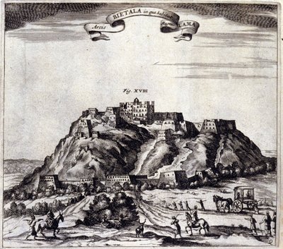التبت. منظر لبوتالا أو القصر أو الدالاي لاما في لاسا. "De China Monuments" لأثناسيوس كيرشر (1601 - 1680) ، يسوعي ، مستشرق وعالم ألماني ، أمستردام 1667. بواسطة فنان غير معروف
