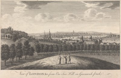 منظر للندن والكنيسة من One Tree Hill في Greenwich Park بواسطة فنان غير معروف