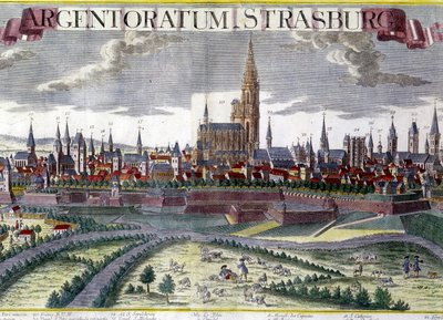 View of Strasbourg around 1770 with its cathedral بواسطة فنان غير معروف