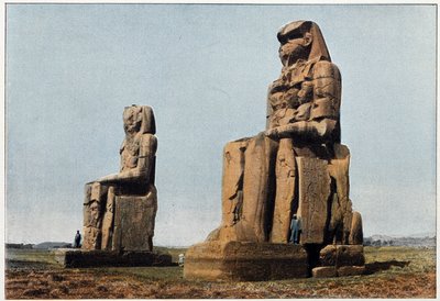 مصر القديمة: تمثال ممنون لطيبة. نهاية القرن التاسع عشر. بواسطة مصور غير معروف