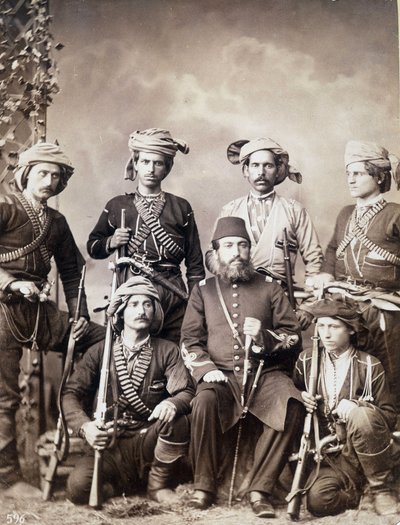 المحاربون الجورجيون من مدينة باتوم (أو باتومي) بجورجيا ، عاصمة أدجاريا بواسطة مصور غير معروف