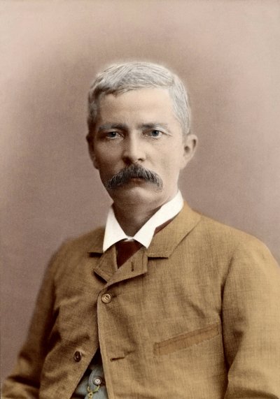 صورة للسير هنري مورتون ستانلي (ولد جون رولاندز) (1841-1904) ، صحفي ومستكشف من ويلز. التلوين في وقت لاحق بواسطة مصور غير معروف