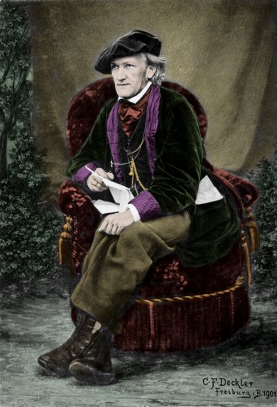 صورة شخصية للملحن ريتشارد فاغنر (1813-1883) في فيلا تريبشين في لوسيرن ، سويسرا. بواسطة مصور غير معروف