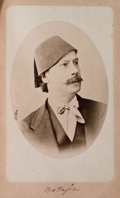 صورة للقائد الإيطالي ، الموسيقي والملحن جيوفاني بوتيسيني (1821-1889) صورة فوتوغرافية. بولونيا من القرن التاسع عشر ، متحف ببليوغرافي موسيقي مدني بواسطة مصور غير معروف