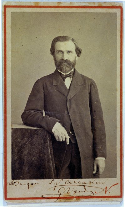 صورة للمؤلف جوزيبي فيردي (1813 - 1901). 1840. صورة تحمل توقيعه. بواسطة مصور غير معروف