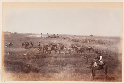 السيفرز وعمال المناجم يصنعون خنادق للمأوى خلال معسكر دلهي للتمرين 1885 بواسطة غير معروف