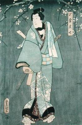 تفاصيل الشخصية الأولى من "خمس شخصيات من مسرحية من تأليف Toyokuni" (انظر أيضًا 157884 بواسطة أوتاغاوا كونيسادا