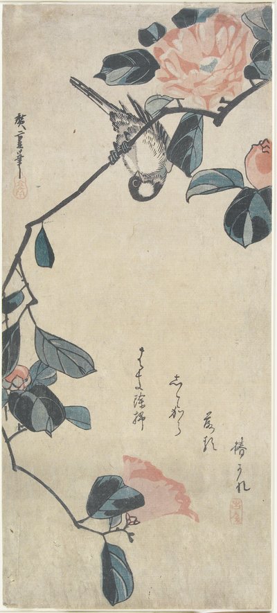 (طائر على كاميليا) ، أوائل القرن التاسع عشر بواسطة Utagawa Hiroshige