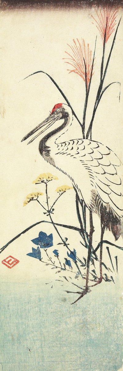 (بامباس غراس ، باترينا ، زهرة الجريس الصينية ورافعة) ، 1830-1858 بواسطة Utagawa Hiroshige