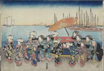 (موكب الزفاف) ، منتصف القرن التاسع عشر بواسطة Utagawa Hiroshige
