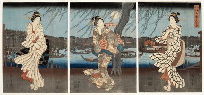 أمسية صيفية باردة في Ryogoku ، 1848-51 (قطعة خشبية) بواسطة Utagawa Hiroshige