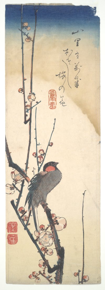 الطيور وشجرة البرقوق بواسطة Utagawa Hiroshige